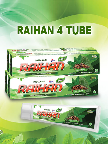 Raihan Pasta Gigi Herbal 4 Tube